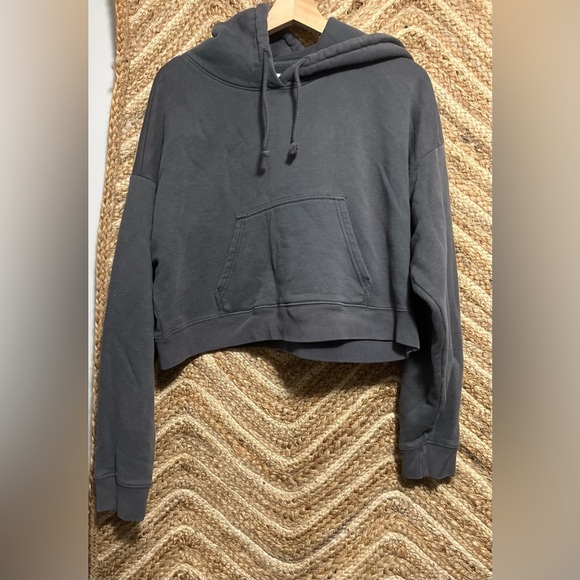 Aritzia Tops - Aritzia Tna Women's Dark Grey Cropped Sweatshirt,Hoodie,Size M